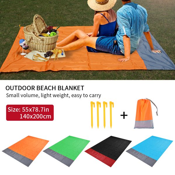 

waterproof beach blanket portable camping mat with pegs outdoor camping picnic mat blanket ground new
