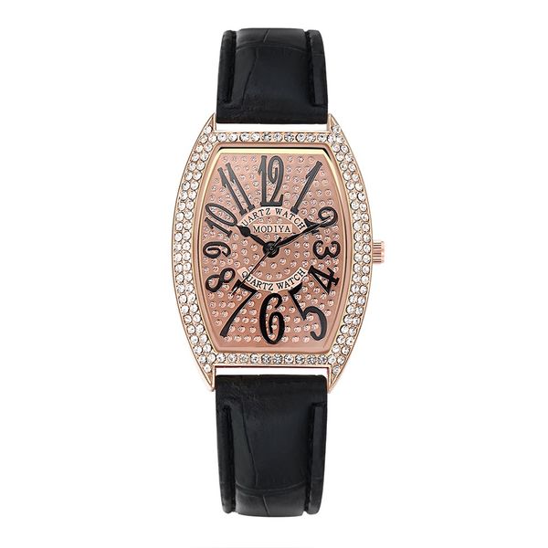 

luxury women watches digital dial leather bracelet watch brand quartz wristwatch ladies watch diamond clock reloj mujer, Slivery;brown