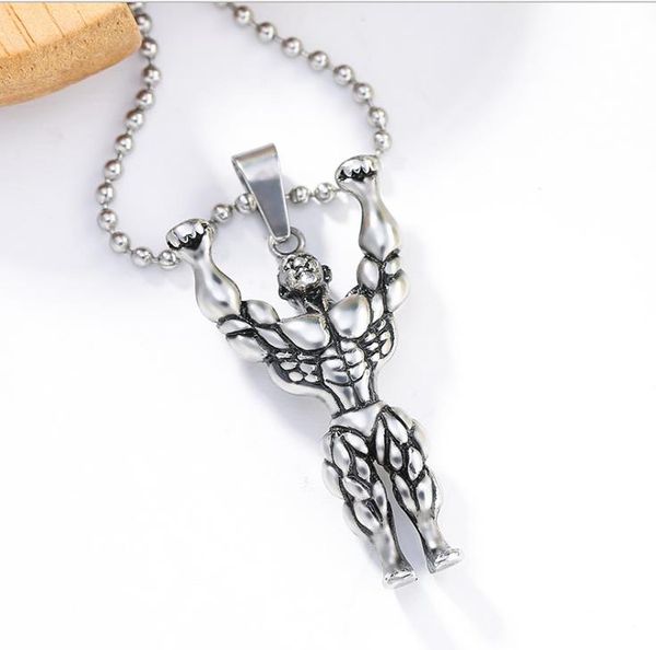 

european and american new fashion personality jewelry men's titanium steel pendant accessories hip-hop high-quality stainless steel nec, Silver