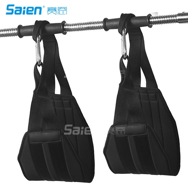 

resistance bands premium ab slings straps - rip-resistant heavy duty pair with big d-ring steel quick connectors, superb arm padding for abd
