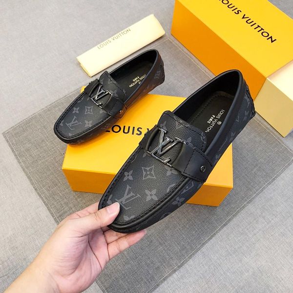 

new style luxury men's formal business shoes fashion design brand classic retro pattern soft outsole casual office hrs, Black
