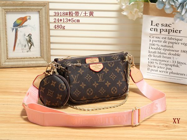 

Qualtiy bag three bag one price men and women me enger bag multi pochette acce orie chain retro real leather coin wallet