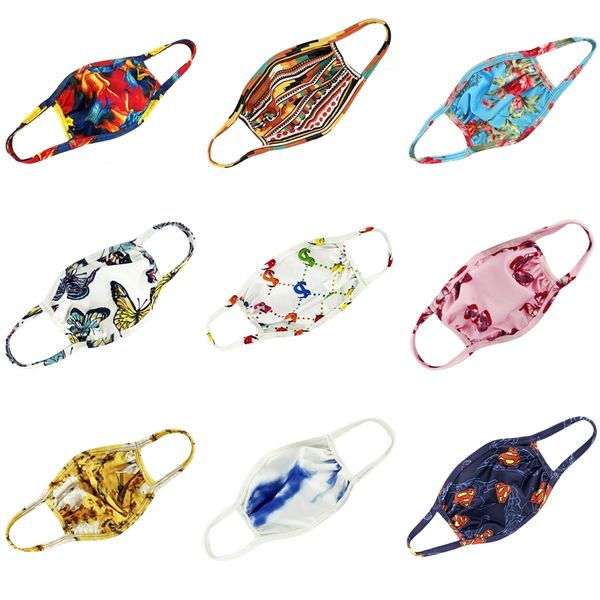 

in stock female male summer breathable cool lady mask can be washed and reused protective mask dustproof designer printed face mask #269, Black