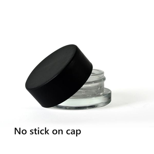 

Non-Stick Dab Container 3ml 5ml Black Glass Jar with Child Proof Lid for Dry Herb Wax Thick Oil Concentrate factory supply