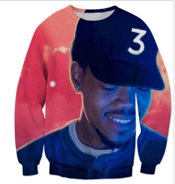 

fashion mens/womans popular chance the rapper funny 3d printing sweatshirt outfits hoodies plus size aa070, Black