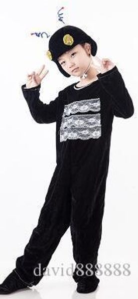 

новый стиль 2018 года дети косплей черный головастика кенгуру белка подходит для мальчиков и девочек сценический костюм длинный стиль танцы, Black