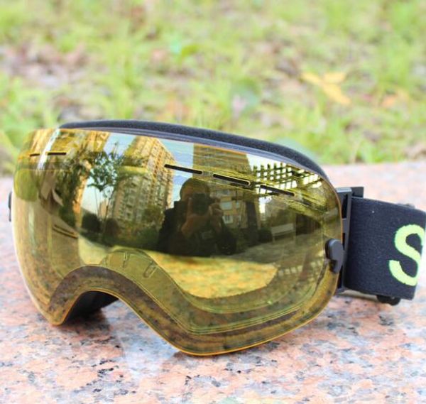 

large spherical skiing glasses single-layer card myopia professional anti fog skiing glasses for men and women coated with uv400 single-laye