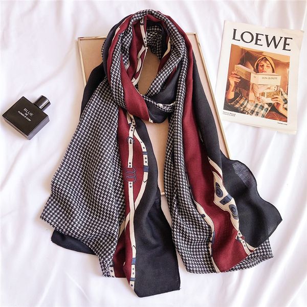 

the designer scarf is a stylish and elegant leopard print matching luxury cotton and linen scarf with a length of 180*70cm, Blue;gray