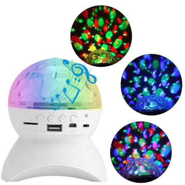 Edison2011 RGB Bluetooth Music Speaker Projector Lamp Led DJ Disco Light Stage Lights RGB Magic Crystal Ball Lamp Festa di Natale