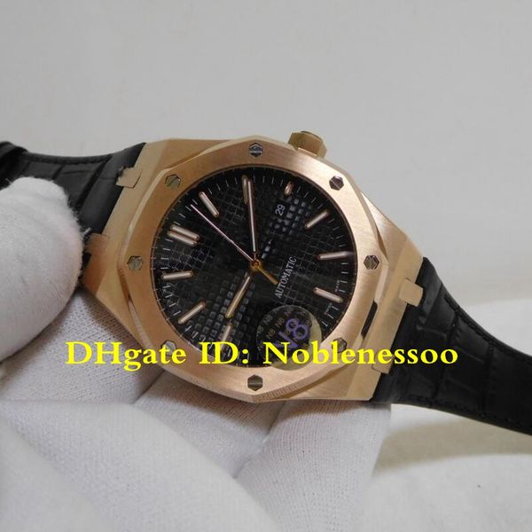 

5 style n8 version black dial 41mm offshore 15300or 15400or 18k rose gold 15400 15400st leather strap automatic mens watch, Slivery;brown