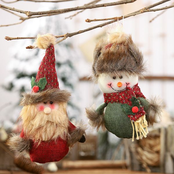 

christmas product doll pendant cartoon santa claus snowman puppet scene dress up ornaments party decoration adornos para casa