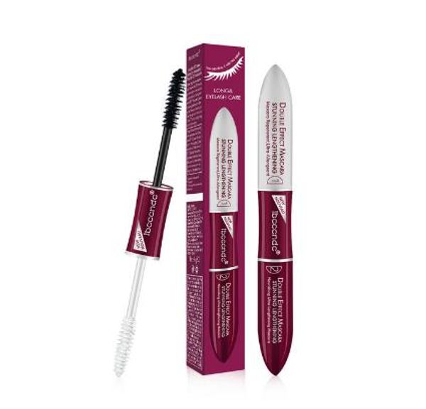 

brand 2 in 1 black 4d silk fiber lash mascara base mascara waterproof silk fiber volume double lengthening curling eye mascara