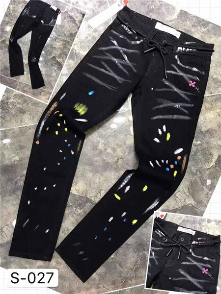 

2020designer men jeans brand jeans mens casual hole shorts washed old patch pants embroidery denim pants feet pants p1, Gray