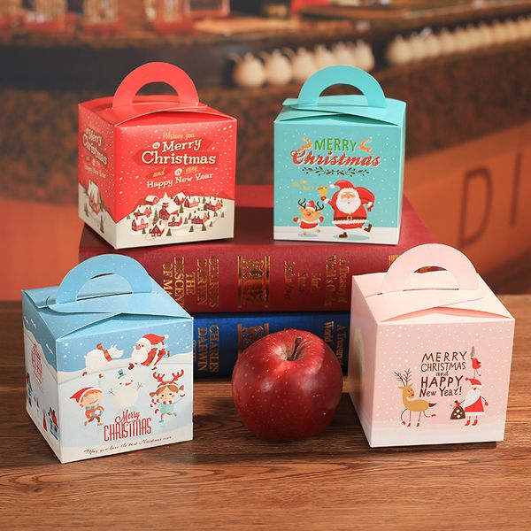 

20pc/lot merry christmas packaging candy box party cake dessert paper box festival gift wrap christmas eve apple decorative