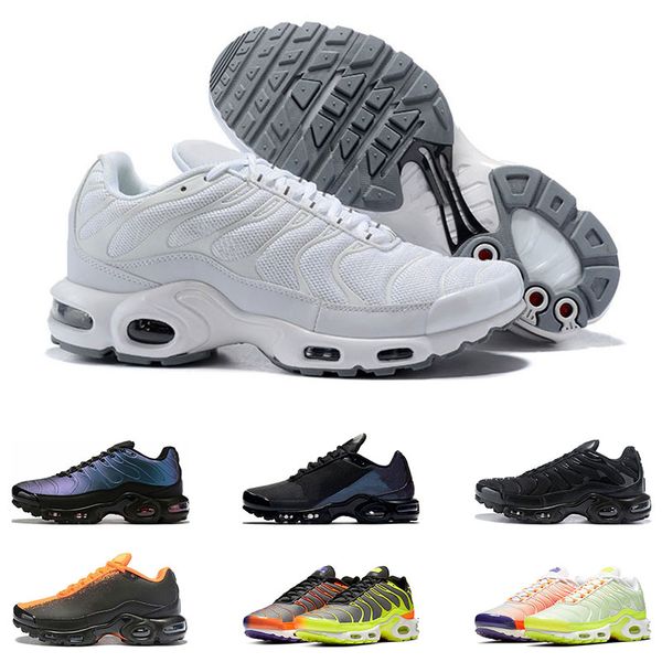 

new arrivel tn plus running shoes for men white black orange volt color flip hyper crimson sports sneakers trainers size 40-45
