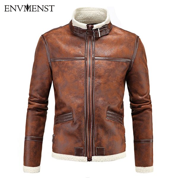 

envmenst 2017 resident evil 4 leon costume leather coat jackets for men cosplay pu faur jacket long-sleeve winter outerwear coat, Black;brown