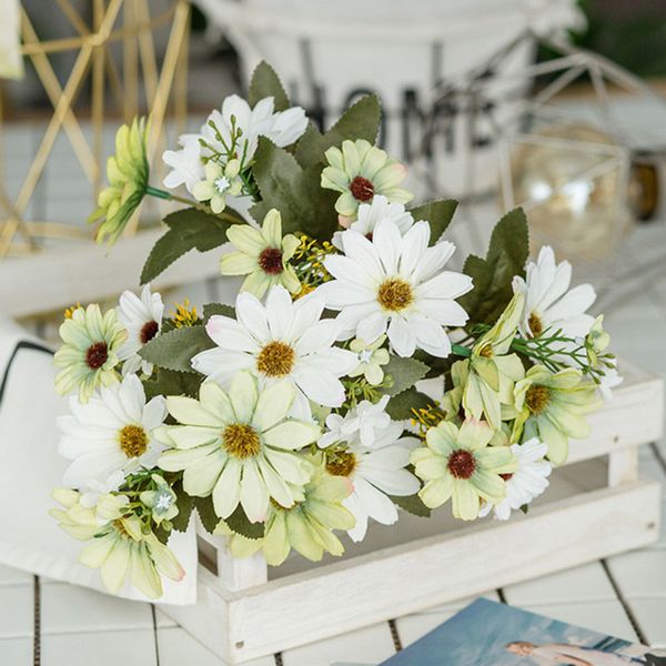 

21 heads artificial chrysanthemum daisy flowers hanging basket garden home decor