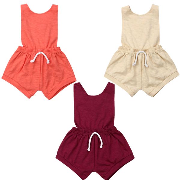 

0-24m toddler baby girls backless romper jumpsuit outfits sunsuit, Blue