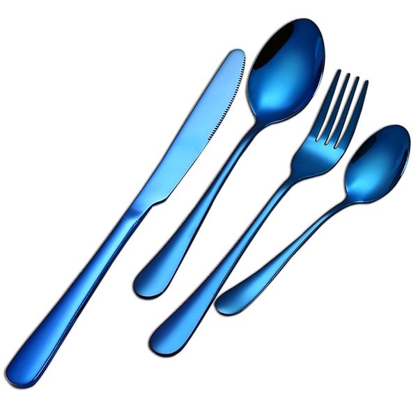 

из нержавеющей стали столовых приборов набор синего цвета столовых приборы ложка нож вилка розового золото черная синего ресторан роскошь ср