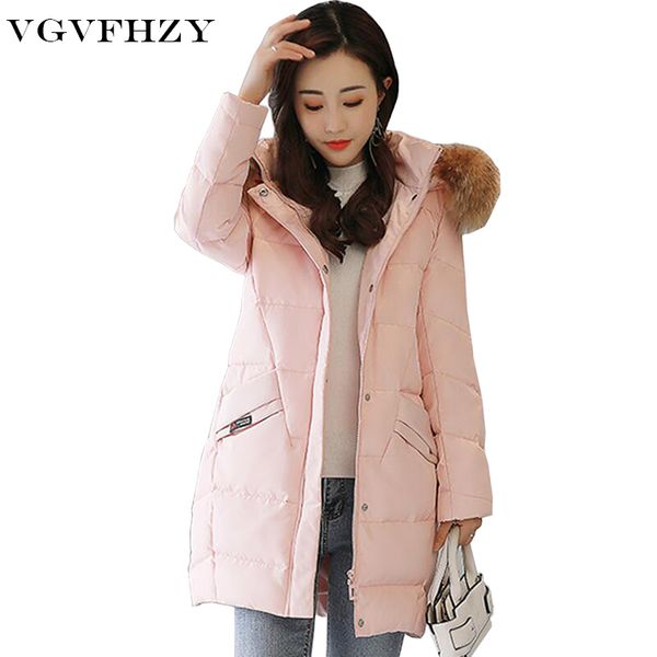 

100% natural raccoon fur collar 2017 winter jacket women white duck down coats long thick parkas womens winter jackets and coats, Black