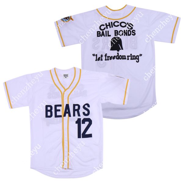 

bad news bears #12 tanner boyle 3 kelly leak movie 1976 chico's bail bonds baseball jersey white 85692457, Blue;black