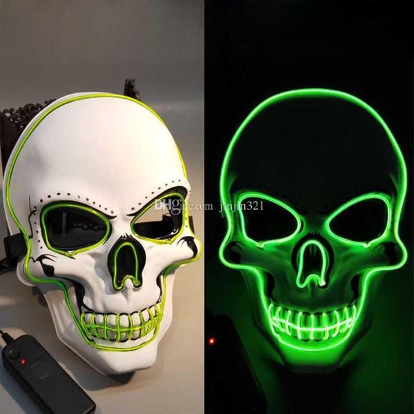 

halloween led skull mask 6 styles glowing horror theme mask fashion el wire masquerade cosplay party toys halloween supplies