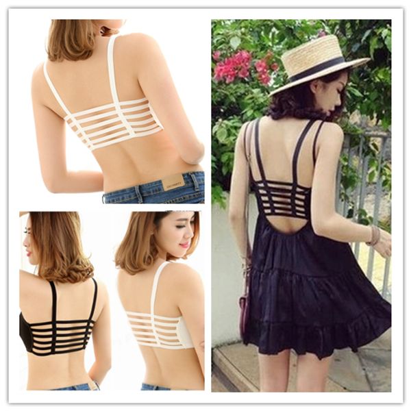 

blusas hollow back midriff tank wrap vest chest camisole cross yoga crop push up sports wear for fitness women gym bras, White;black