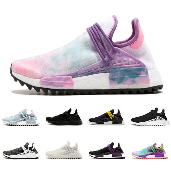 

blank canvas nmd human race running shoes men women hu pharrell williams nerd black yellow equality red white trainer sports sneakers