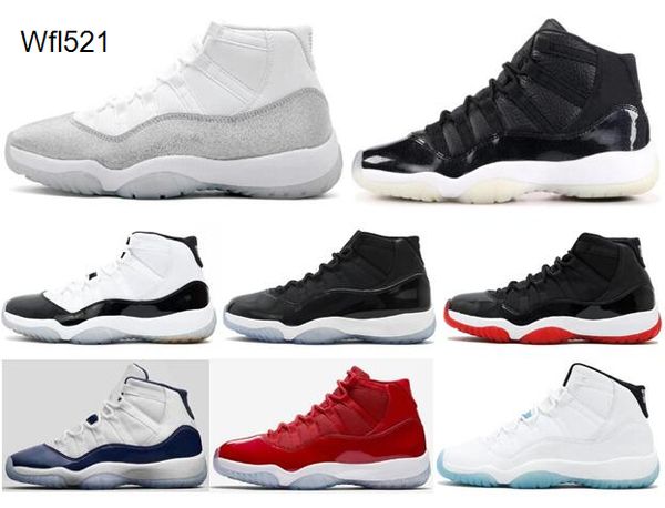 

better quality 11s bred metallic silve 72- space jam concord basketball shoes men women 11 legend blue gym red sports sneakers with box, Black
