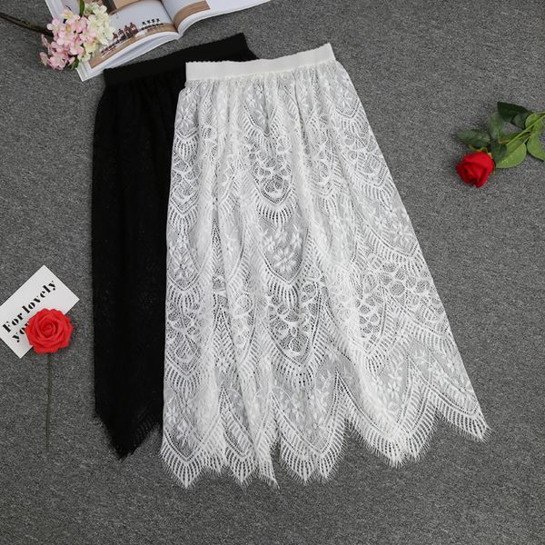 

lace underskirt half slip lace half slip women underskirt 1002, Black;red