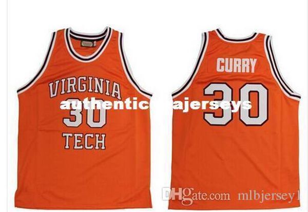 

#30 dell curry jersey jerseys orange or customize any number men's stitched embroidery jerseys, Black;blue