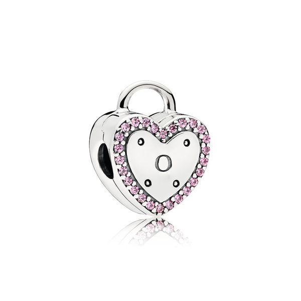 

new 100% 925 sterling silver 1:1 genuine gem 796556fpc lock your promise clip fit diy bracelet original women wedding vintage gift, Black