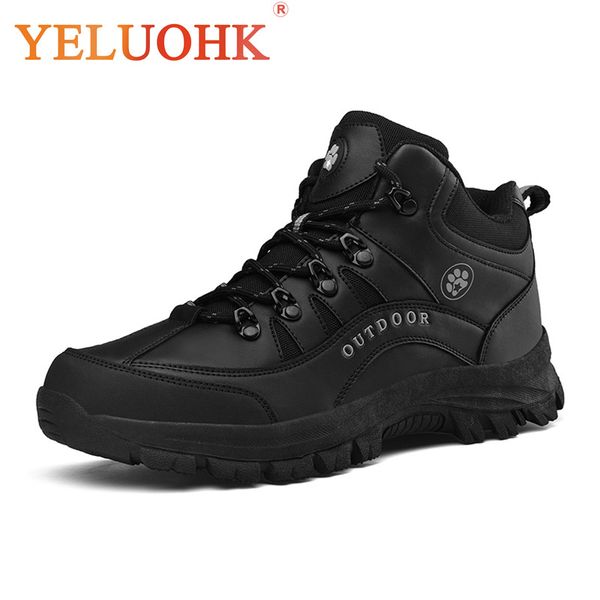 

38-45 men shoes winter comfortable winter boots men 2019 work boots, Black