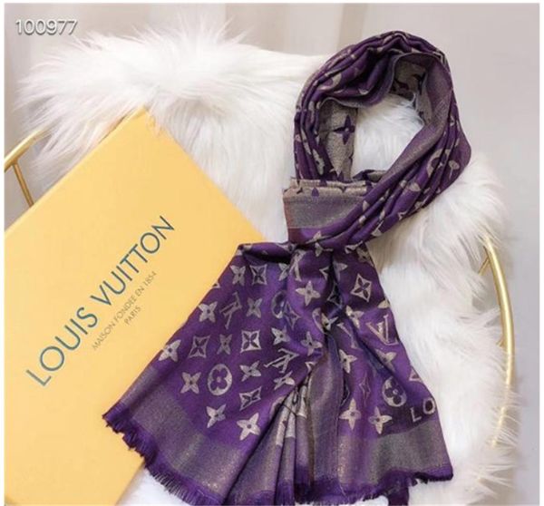 

7colors woman soft lamÃ© scarf four seasons style silk and cotton scarf long shawl printed selling classic size180-70, Blue;gray