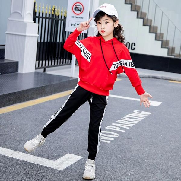 

girls clothes set girls children clothing set long sleeve hoodies coat sport suit for big clothing 2pcs 2019 spring autumn, White