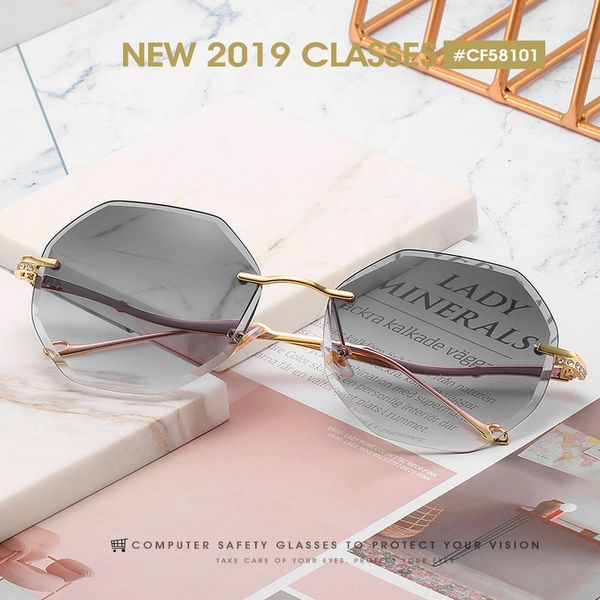 

frameless sunglasse yumomo fashion oversized square rimless sunglasses women brand designer flat big sun glasses female one piece pak7z