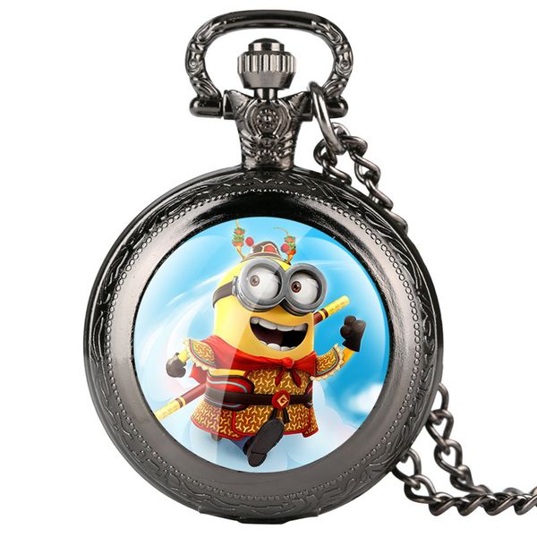 

alice in wonderland fine chain pocket watch for kids cartoon character pattern quartz pocket watch for students gift, Slivery;golden