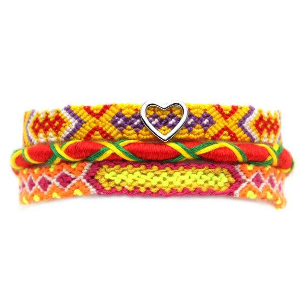 

boho 3шт браслет дружбы цинковый сплав любовь сердце шарм тканые женщины мужчины китайская лестница петля узел строка макраме jewelry her, Golden;silver
