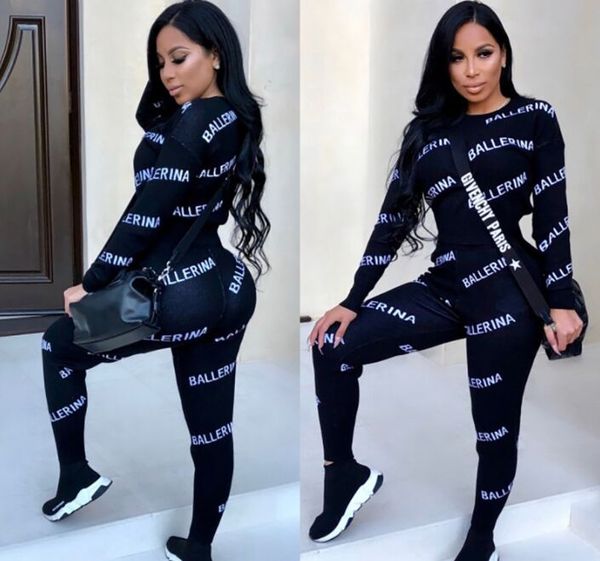 

letter print women tracksuits fashion 2 pieces set outwear sweatsuit women's casual long sleeve warm hooded + long pants, Gray