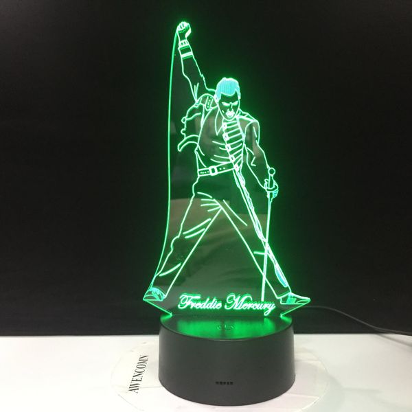 

queen freddie mercury figure 3d lamp led night light touch sensor baby kids nightlight for office room decorative table lamp dro