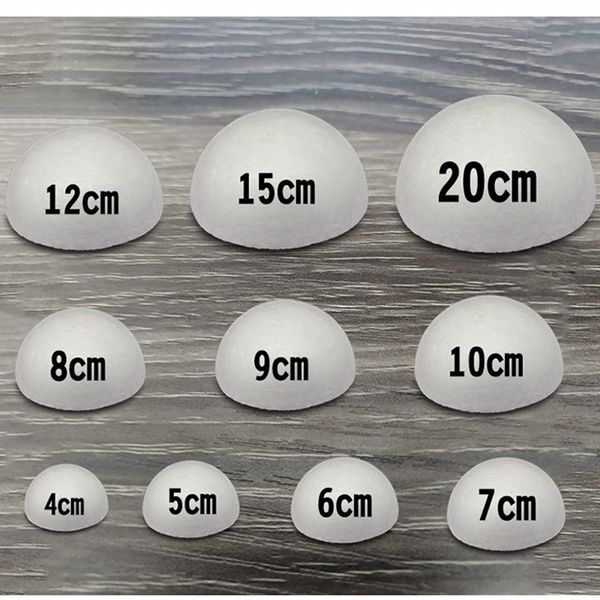 

4/5/6/7/8/10/12/15/18/20/30cm half round solid polystyrene styrofoam foam balls for diy christmas kids craft painted
