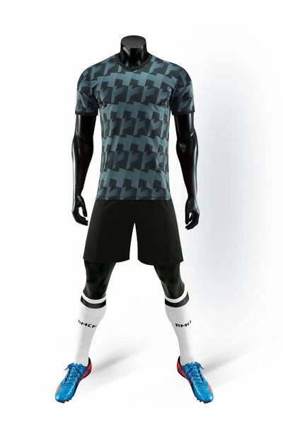 

men blank double-sided football team uniforms kits sports clothes tracksuits personality customized football sets with shorts b45-05, Blue;black