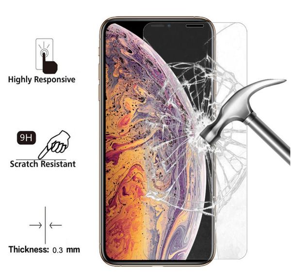 

for iphone 11 pro max xr xs max 8 7 plus front tempered glass screen protector