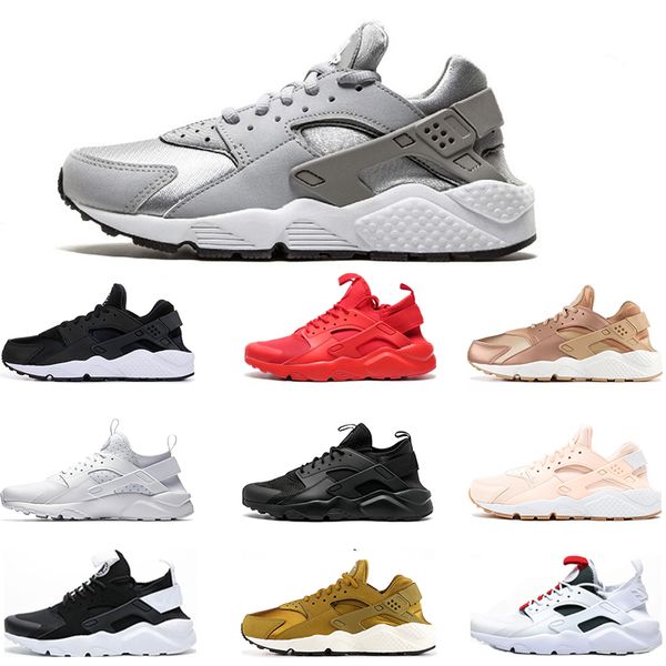 

2020 продвижение huarache ультра 4,0 1,0 серые кроссовки для мужчин, женщин тройной белый черный красный huaraches мужской тренер кроссовки, White;red
