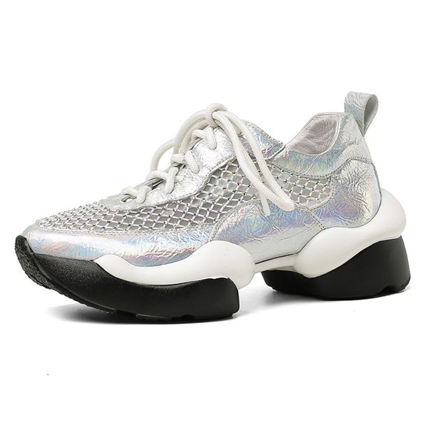 

breathable women sneakers cross-tied women flats round toe soft summer shoes flat platform sneakers casual mesh sneskers, Black