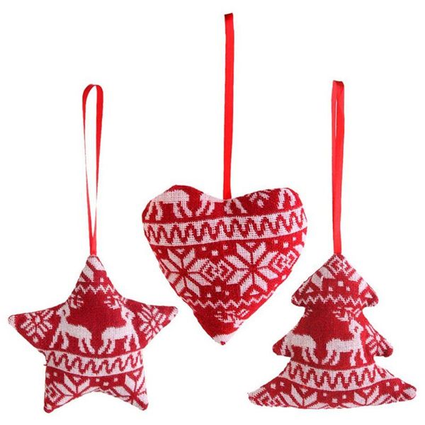 

set of 3pcs suspension decoration suspended for christmas tree - red