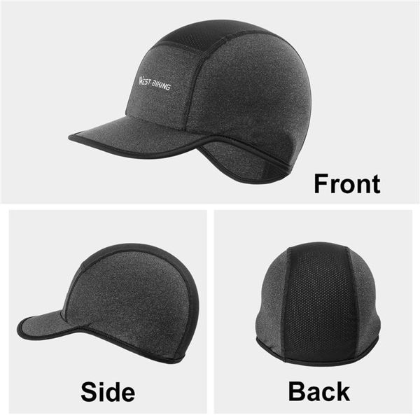 

west biking summer cooling outdoor uv protection cycling cap elastic bike hat black portable quick-drying cycling cap