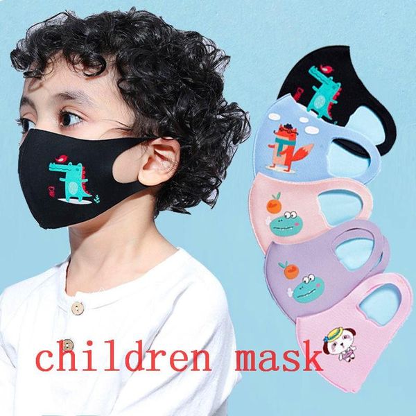 

designer ice silk children protective masks boys girls cartoon mouth kids anti-dust breathable earloop washable reusable cotton face masks