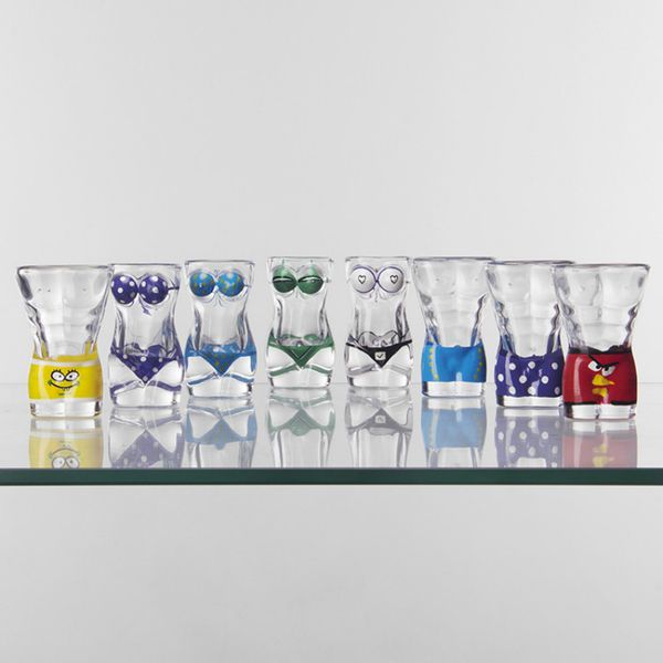 

8 style valentine's day sglass gifts human body art bullet small glass cup creative painting vodka strong drinking utensils