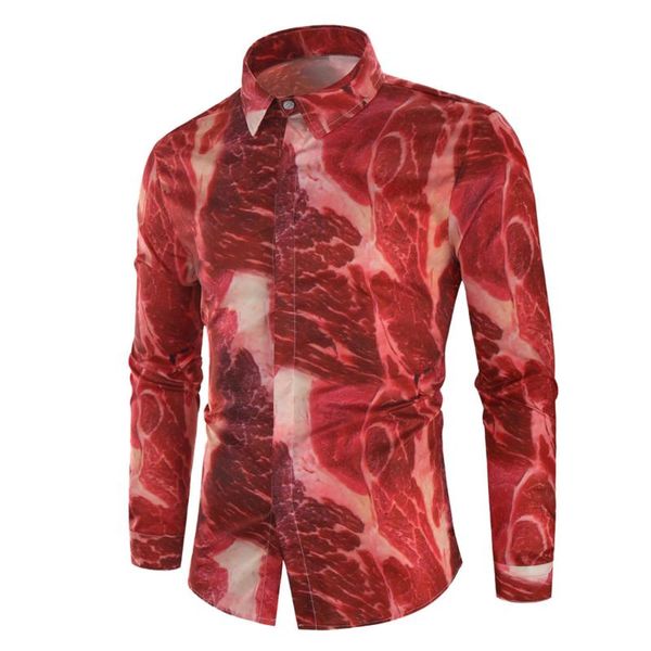 

klv mens shirts new luxury retro red printed social tuxedo slim fit chemise homme manche longue hip hop streetwear 2020 new 0415, White;black